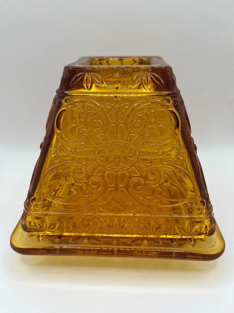 Vintage Amber Glass Fairy Lamp - Image 4