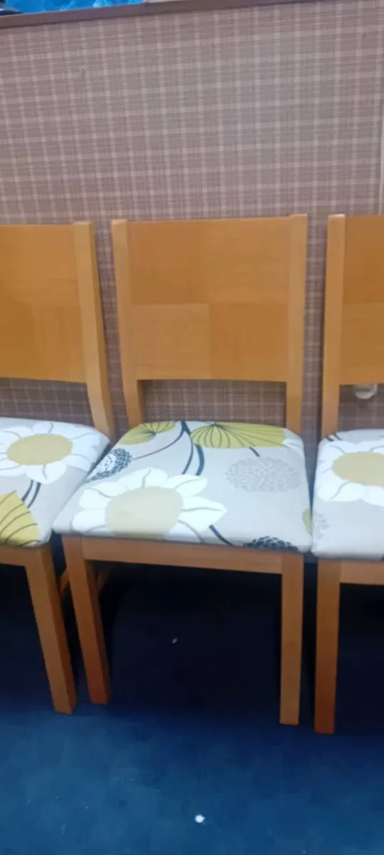 Set Of Four Modern Oak Effect Dining Chairs - Image 2
