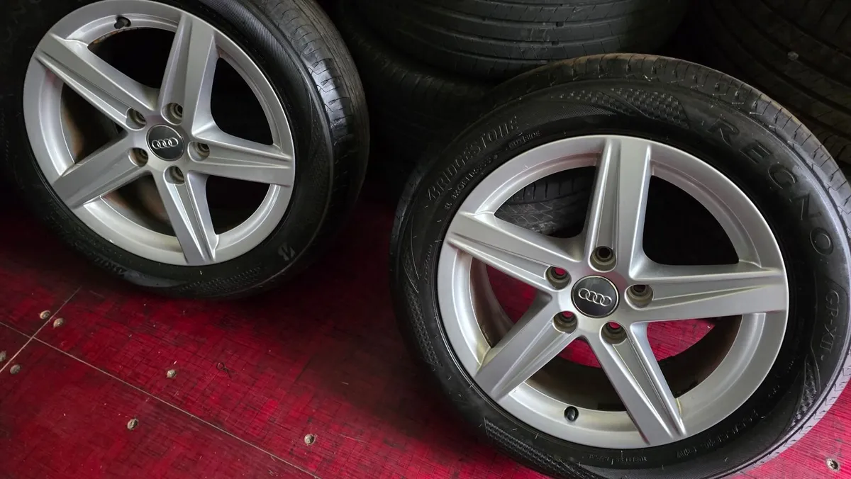 Genuine Audi Alloys 16" & BRIDGESTONE Tyres - Image 1
