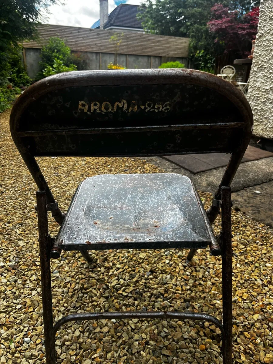 3 Industrial metal Chairs - Image 2