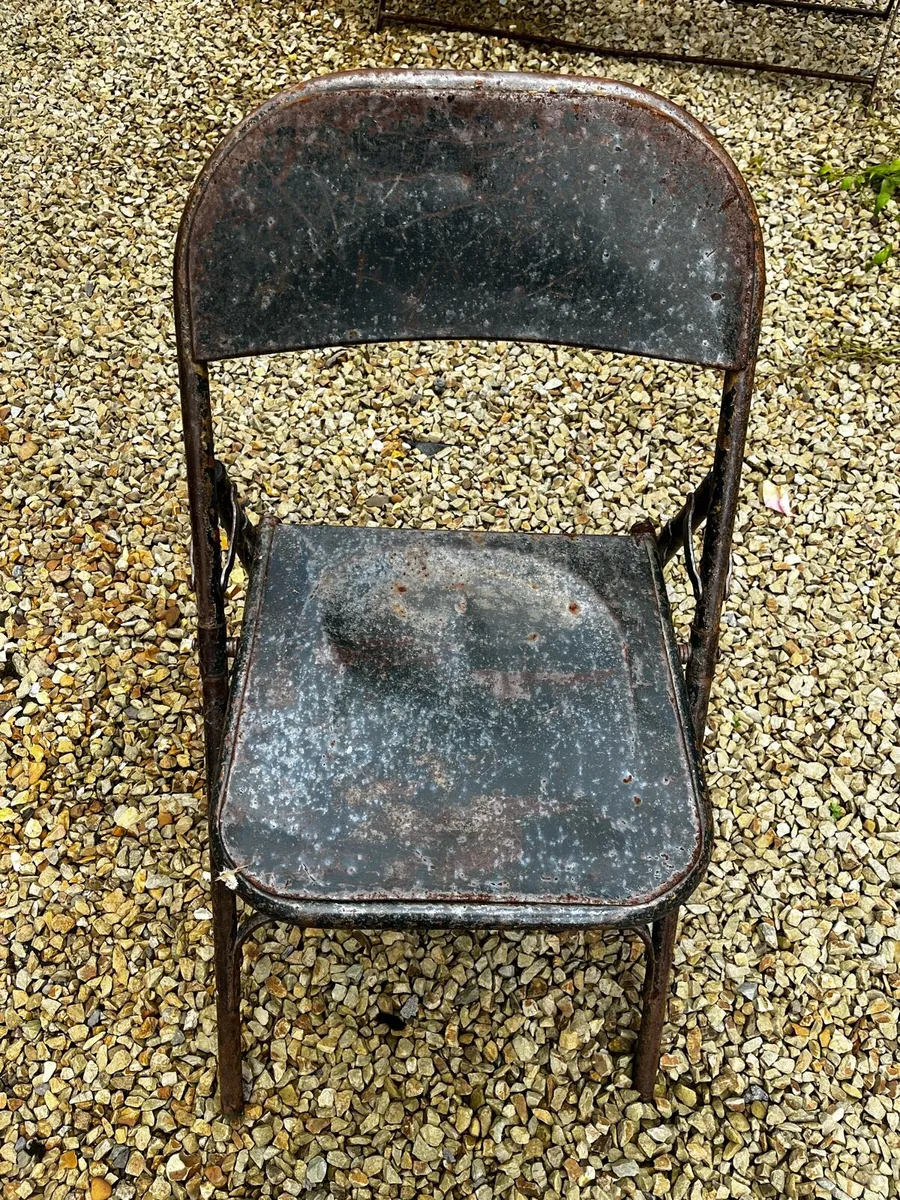 3 Industrial metal Chairs - Image 1