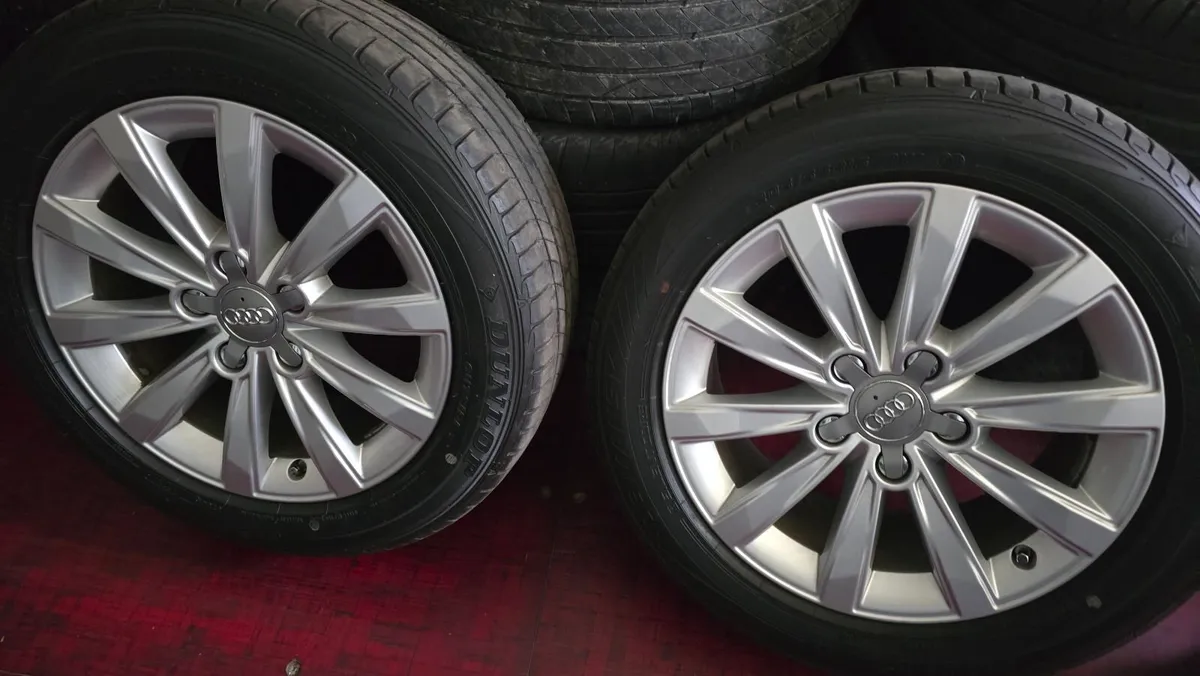 Genuine Audi Alloys 16" & DUNLOP Tyres - Image 1