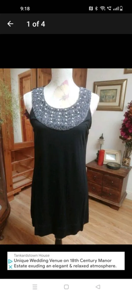Simon Jeffrey Black top with bead detail. - Image 1