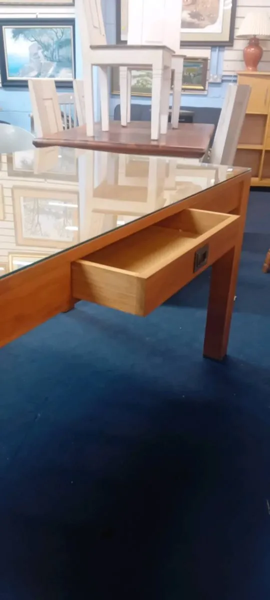 Oak Dining Table With Drawer - Image 2