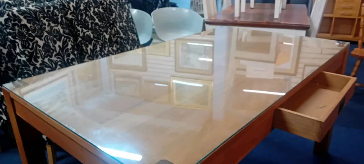 Oak Dining Table With Drawer - Image 3