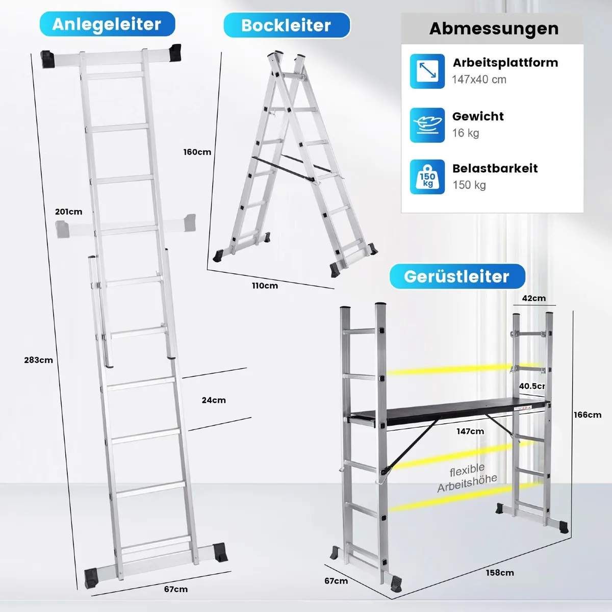 Mobile Aluminium Work Platform  Ladder - Image 3