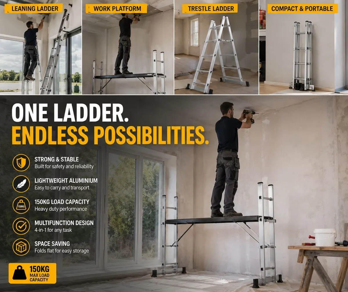 Ladder Scaffold Platform Aluminium Multi-Purpose F - Image 3