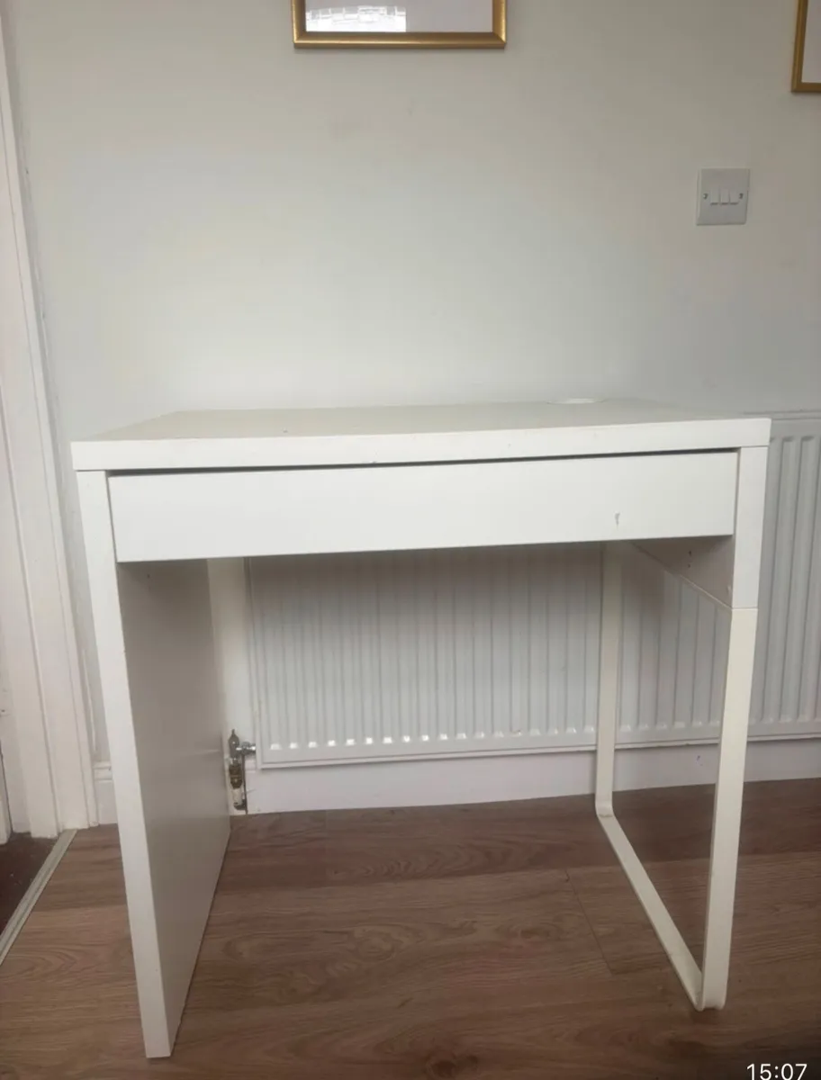 Desk IKEA - white with drawer - Image 3