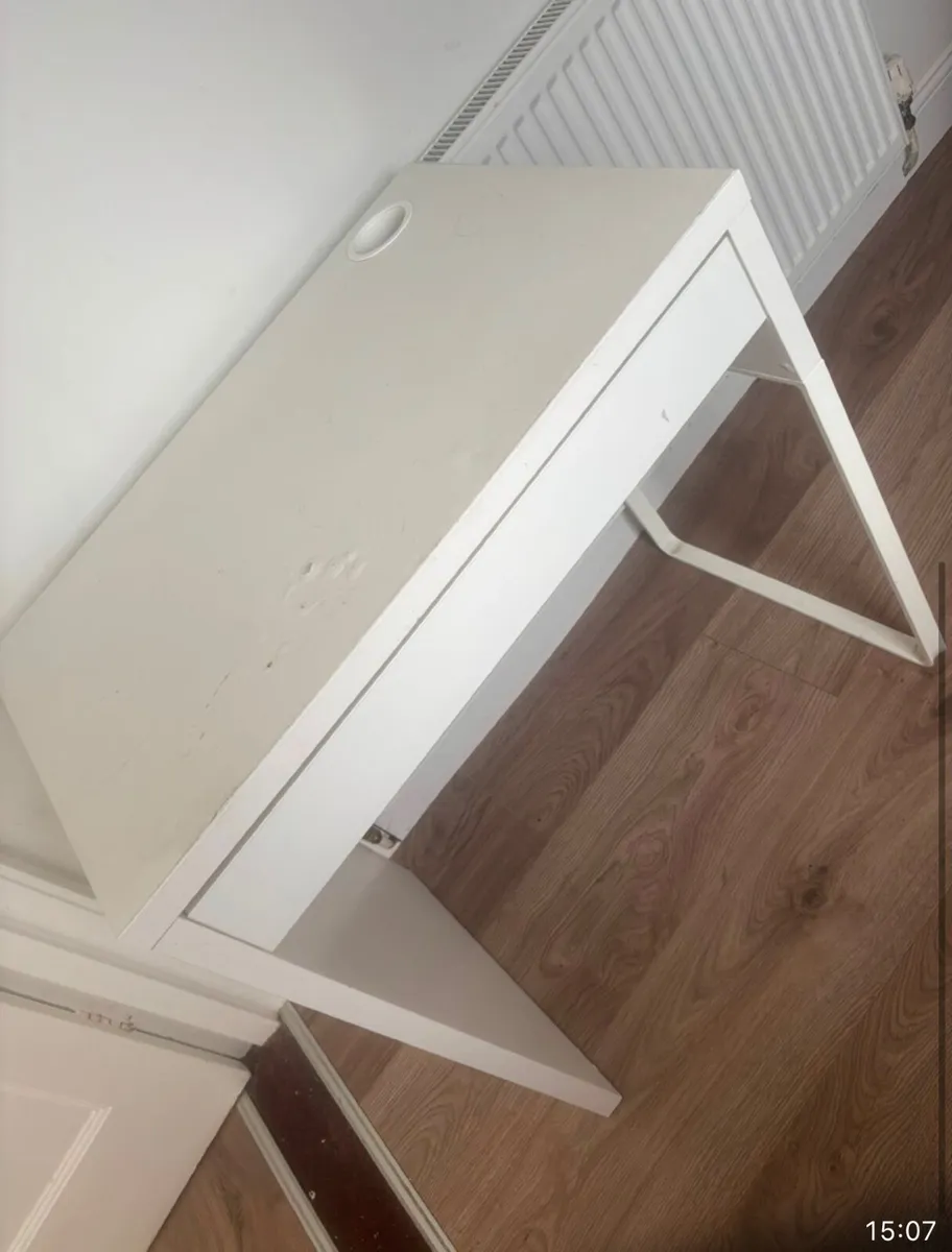Desk IKEA - white with drawer - Image 4