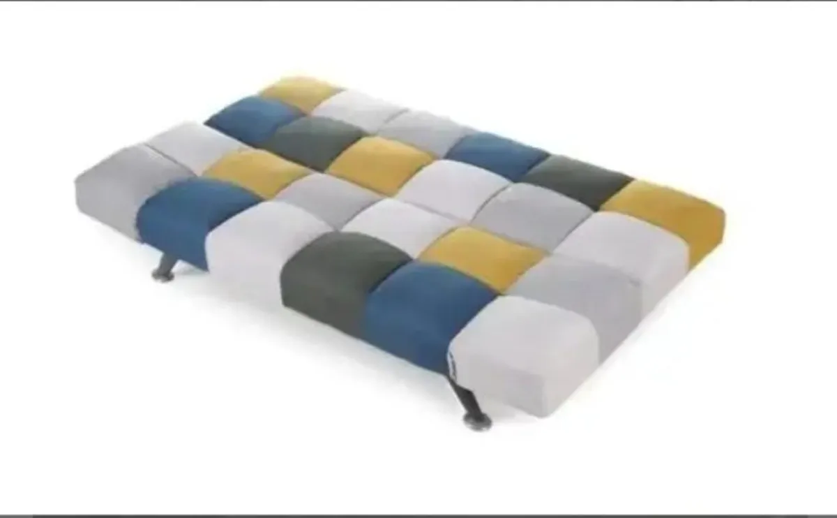Boston Yellow & Blue Patchwork Sofa Bed - Image 2