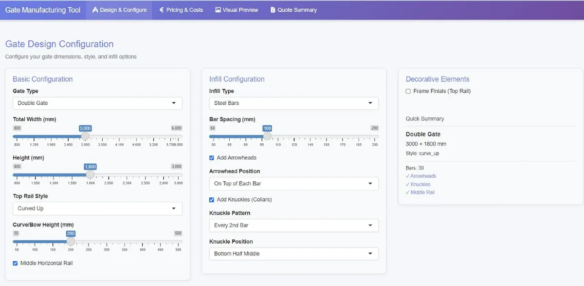 House Gates Pricing & Cutting List App - Image 1