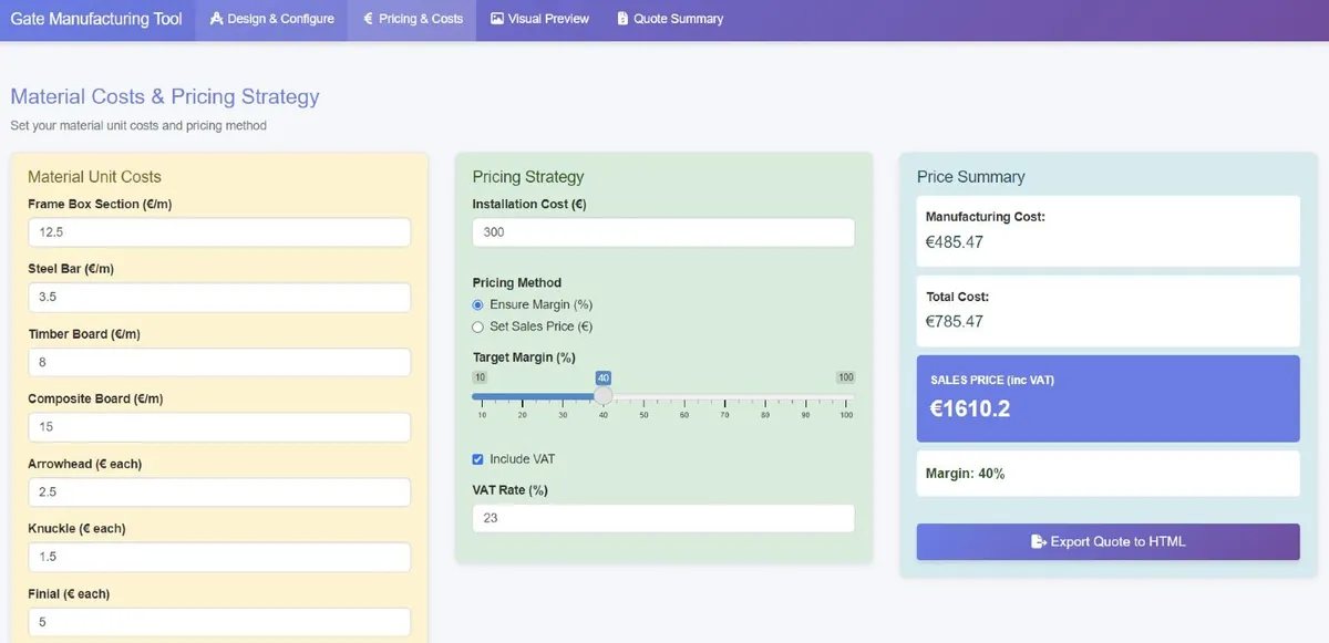 House Gates Pricing & Cutting List App - Image 4