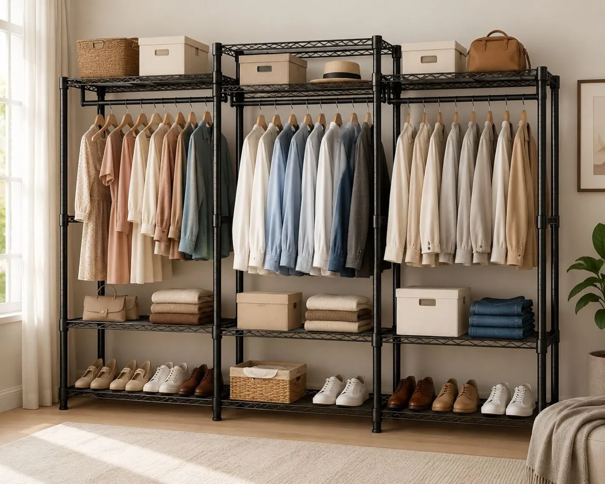 Heavy Duty Clothes Rack 363 kg Open Wardrobe - Image 2