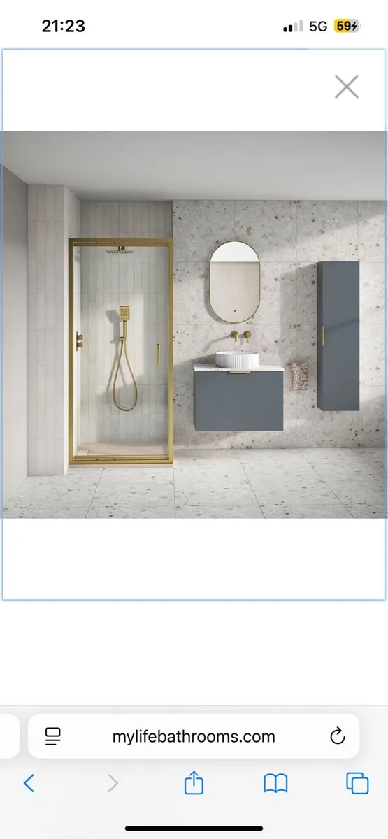 Brushed Brass Shower Door - Image 1