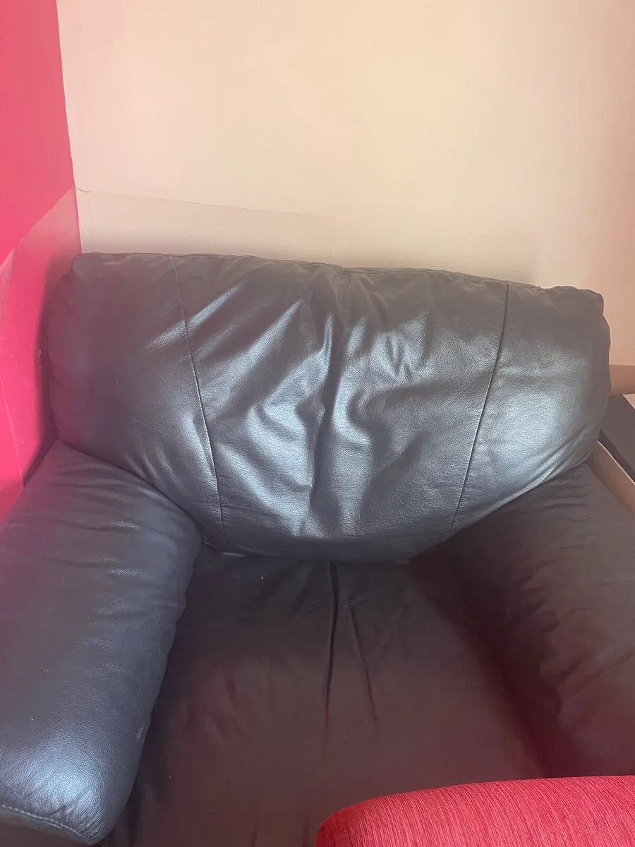 Red sofa and arm chair - Image 4