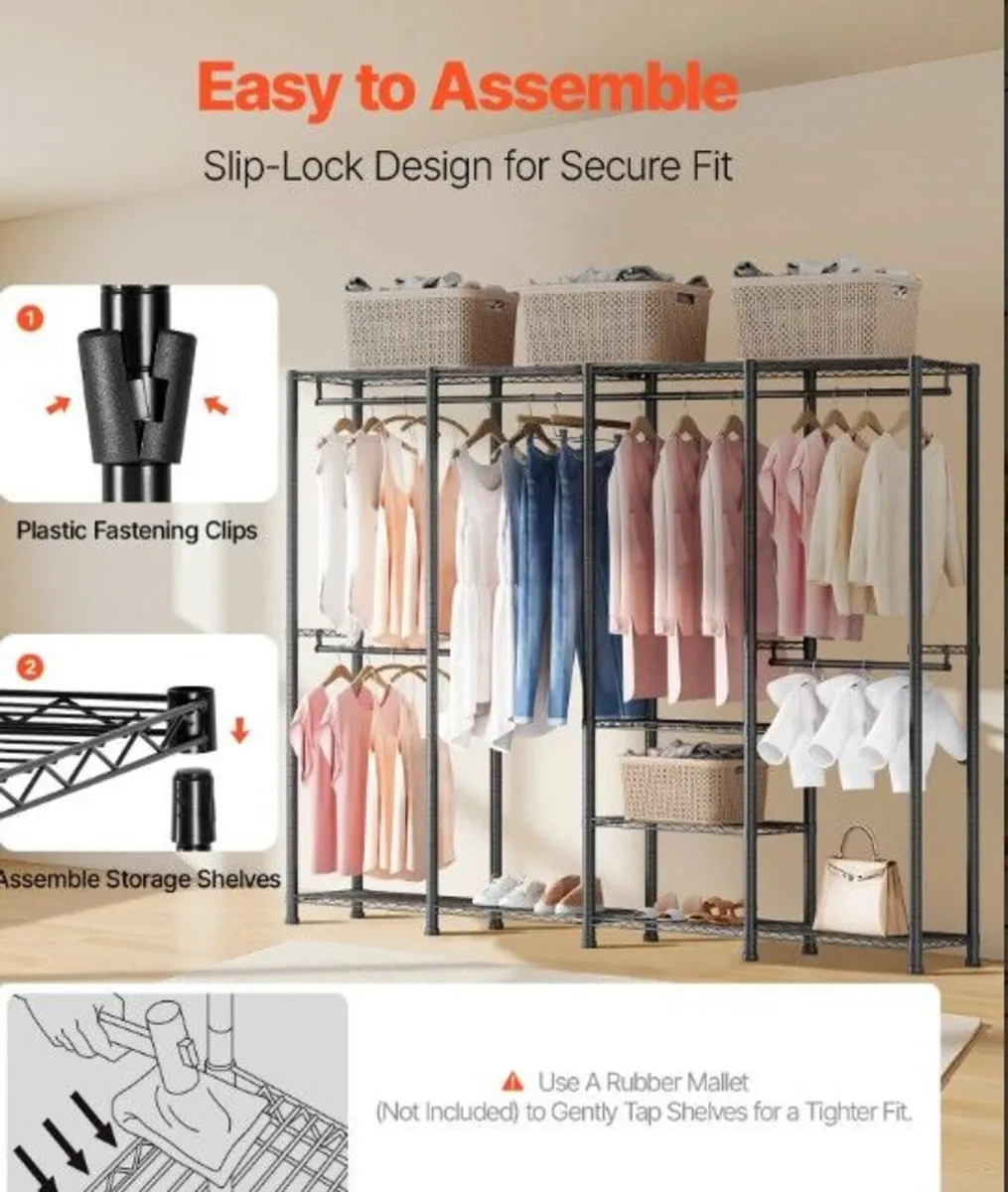 Heavy Duty Corner Clothes Rack Wardrobe 499 kg Cap - Image 4