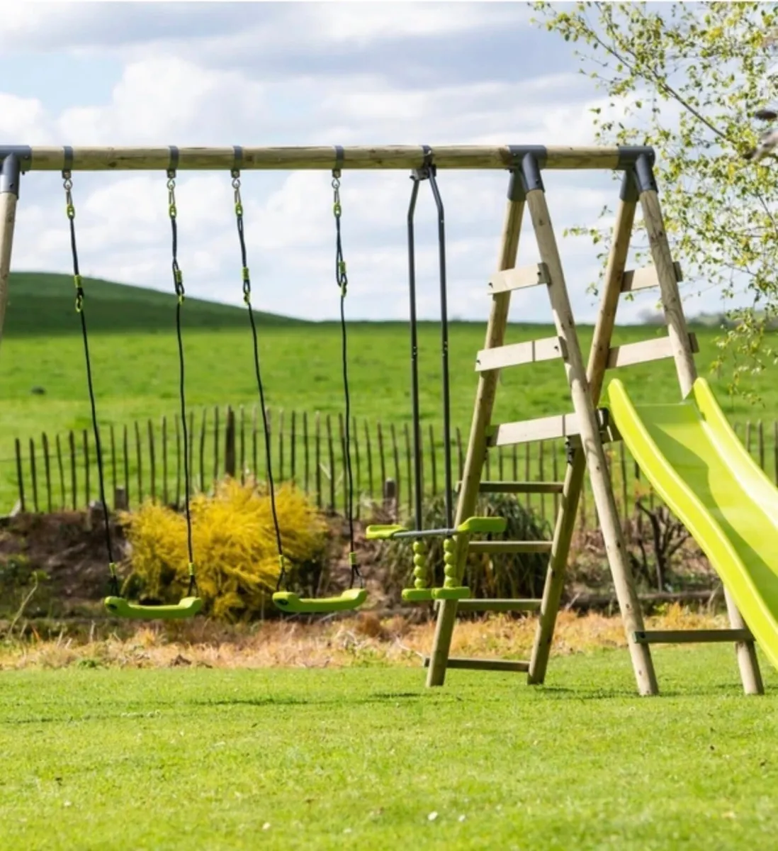 Child’s swing set with slide - Image 2