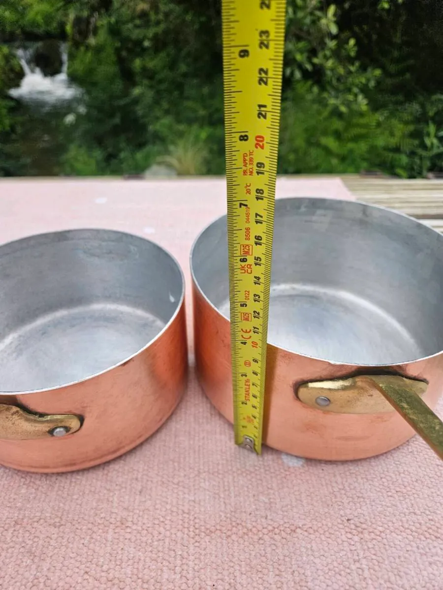 Set of 6 Vintage French Copper Pots - Image 3