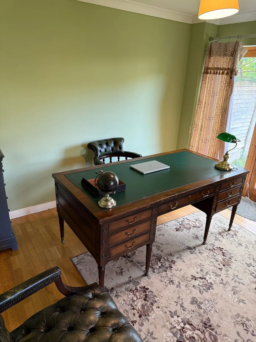 Kittinger Executive Desk & 2x Chesterfield - Image 2