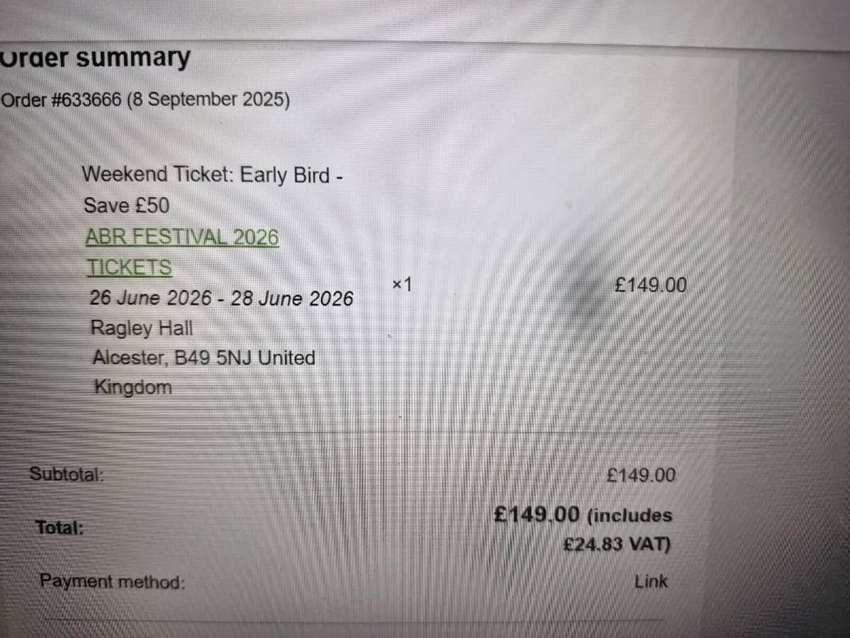 ABR FESTIVAL TICKET