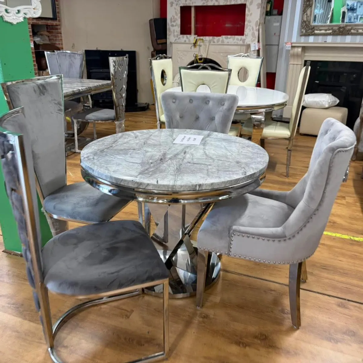Round Kitchen Dining Table With 4 Chairs - Image 4