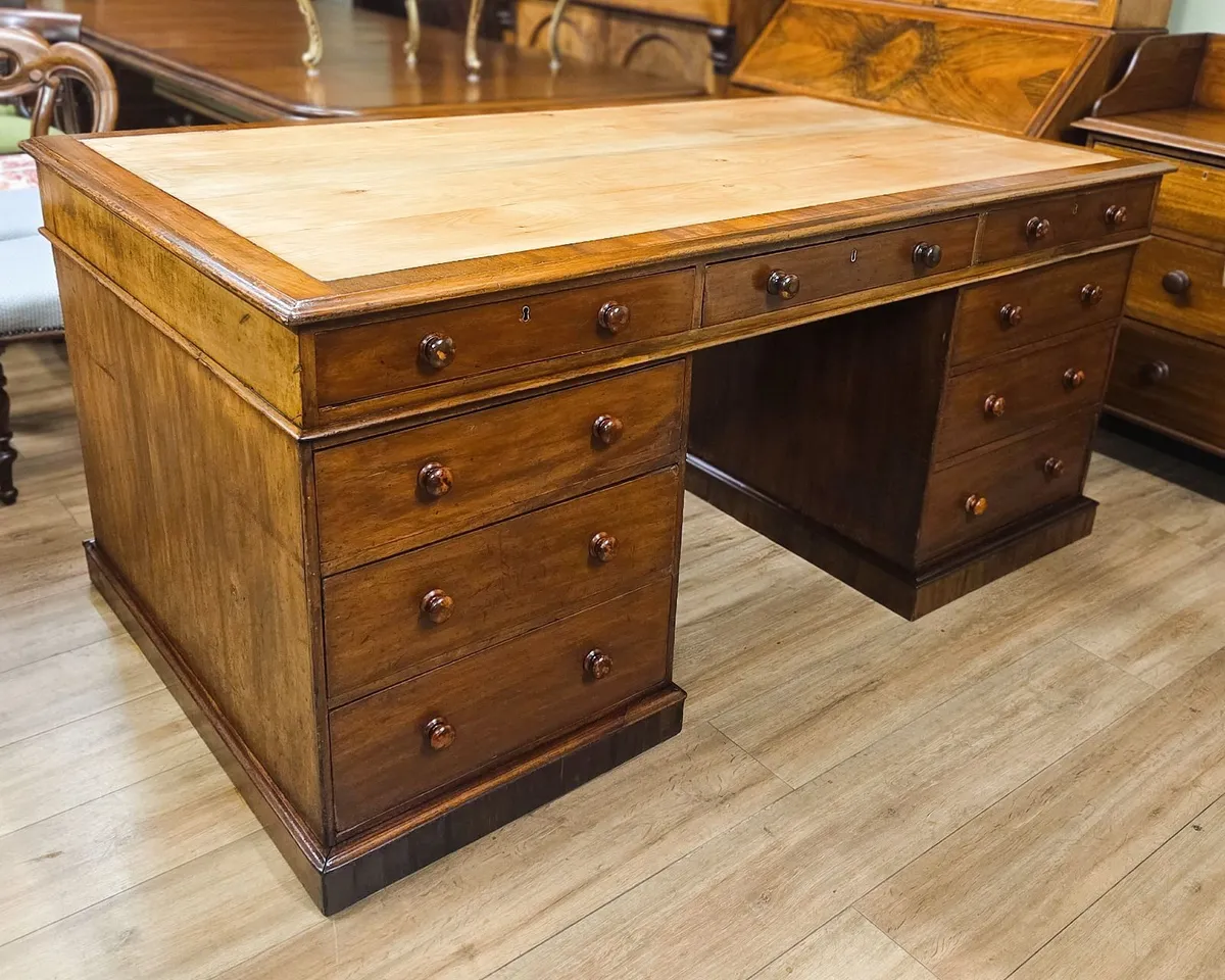 Large Victorian Partners Desk- Circa 1880 - Image 1