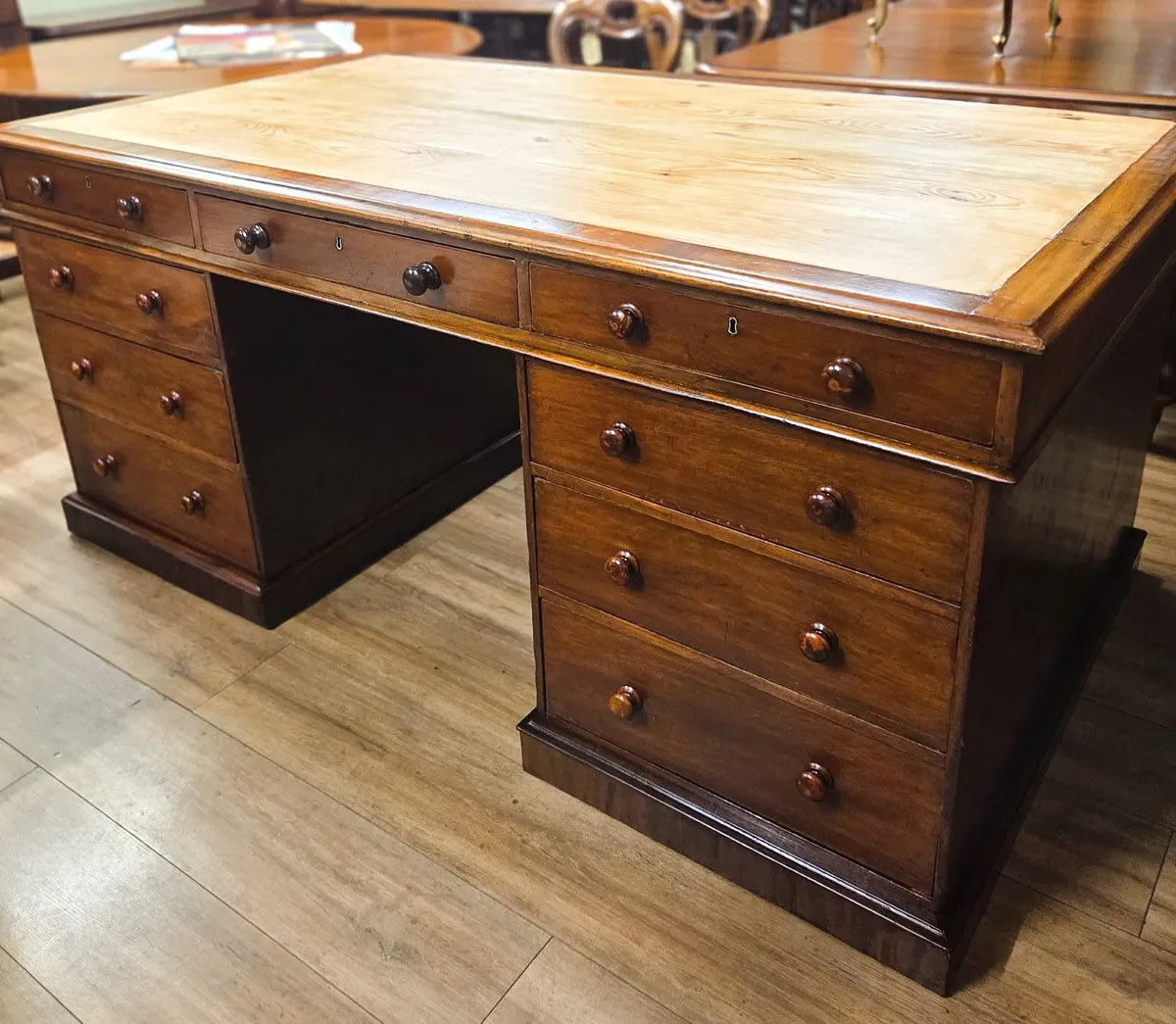 Large Victorian Partners Desk- Circa 1880 - Image 3