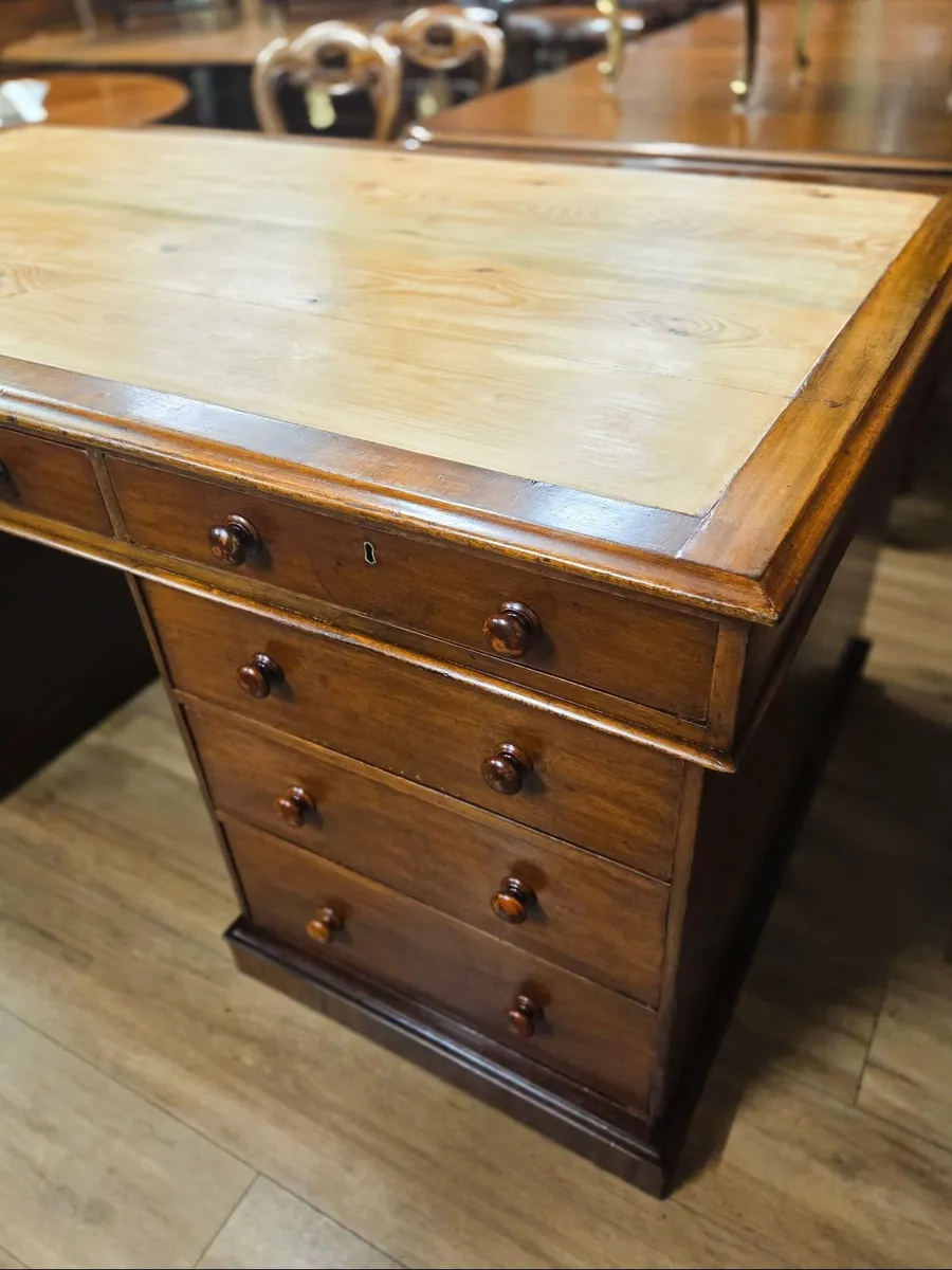 Large Victorian Partners Desk- Circa 1880 - Image 4