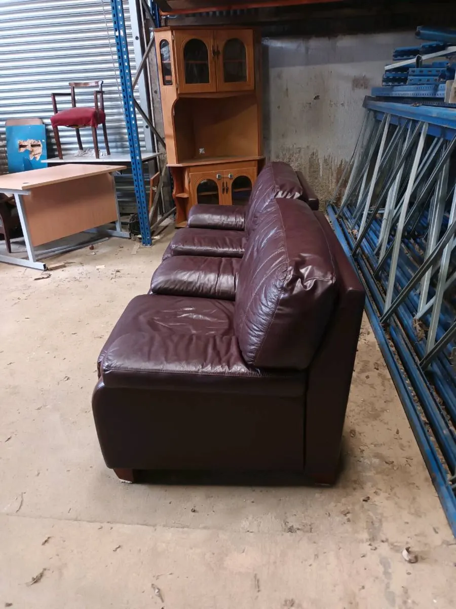 Pair Leather Armchairs - Image 2