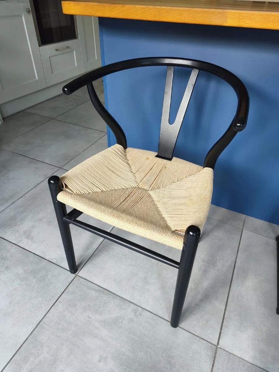 Hans J Wegner style Wishbone chairs x 6 - Image 1