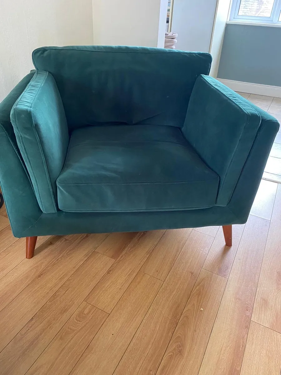 Armchair with matching footstool - Image 1