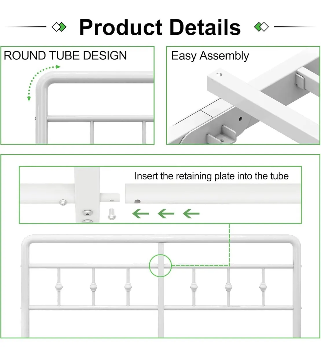 King Size Bed Frame 5ft with Headboard and Footboa - Image 3