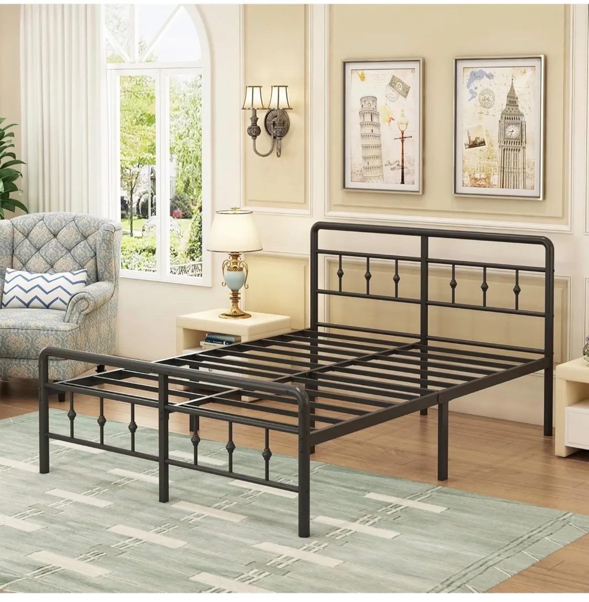 King Size Bed Frame 5ft with Headboard and Footboa - Image 2