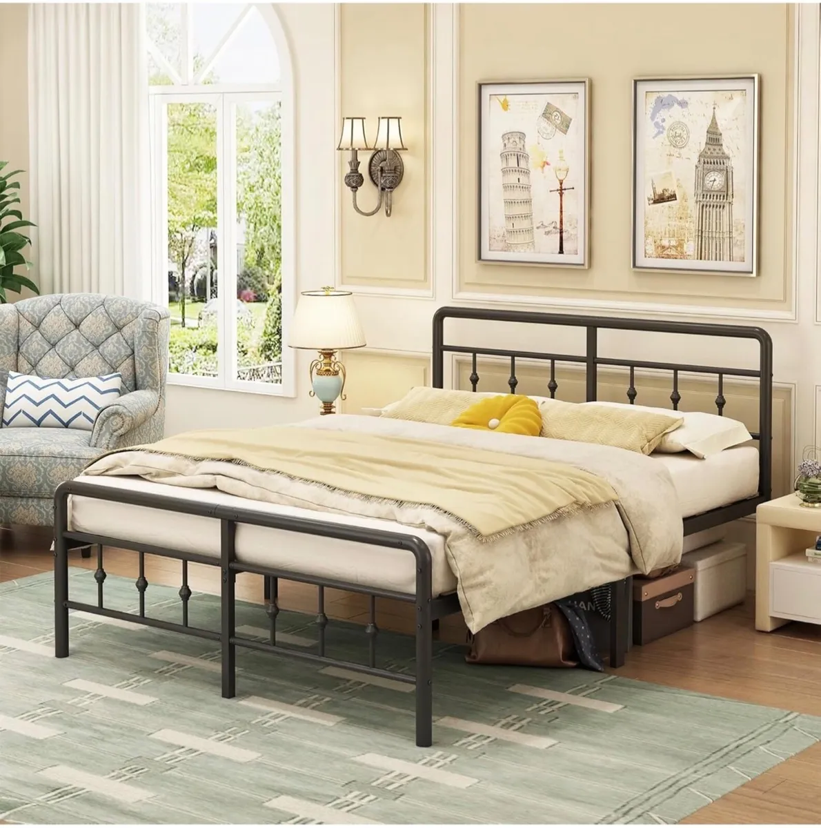 King Size Bed Frame 5ft with Headboard and Footboa - Image 4
