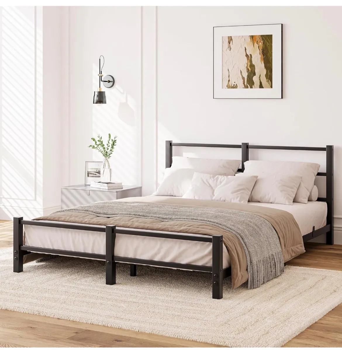 16cm Low Profile King Bed Frame with Headboard, 5f - Image 3