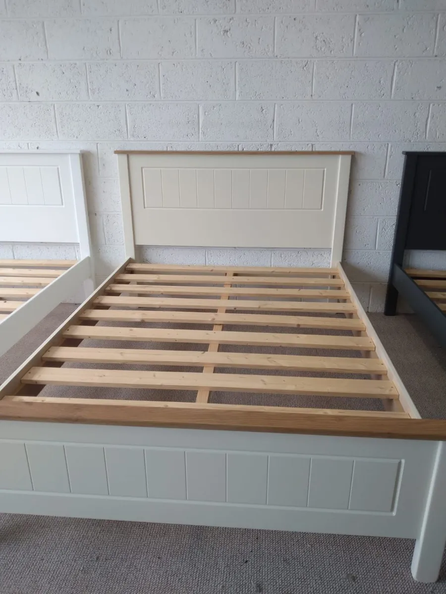 Cream and timber Bed Frame