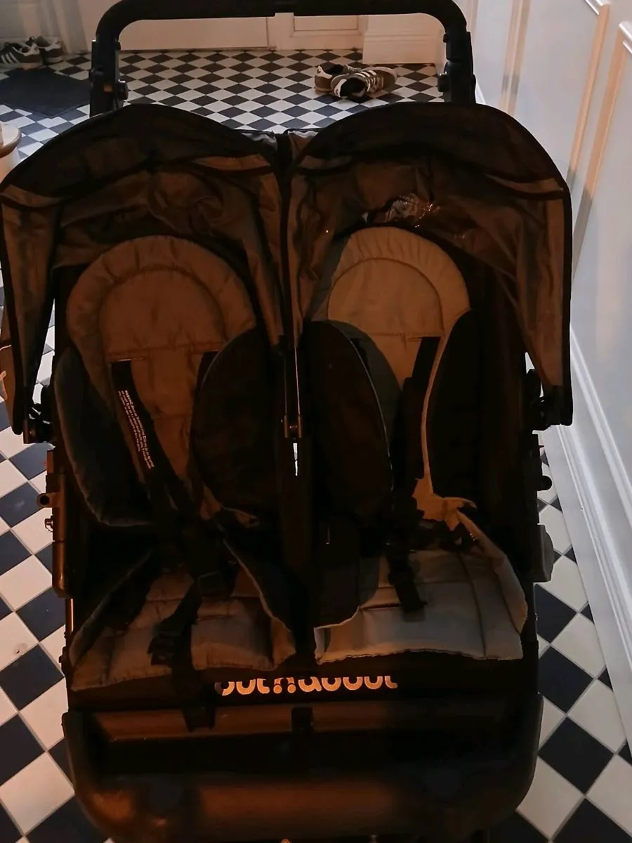 Out n about double pram - Image 1