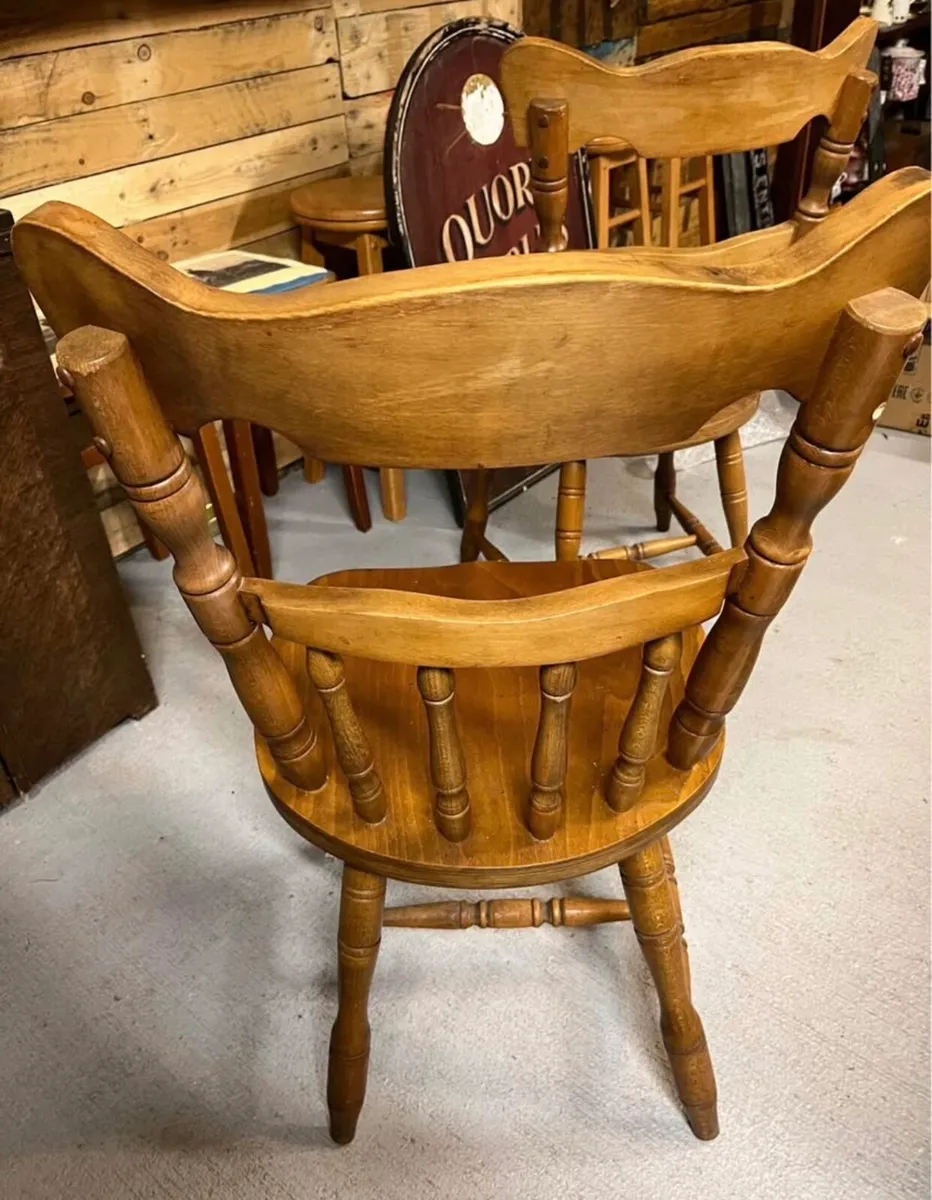 vintage oak country kitchen chairs - Image 3