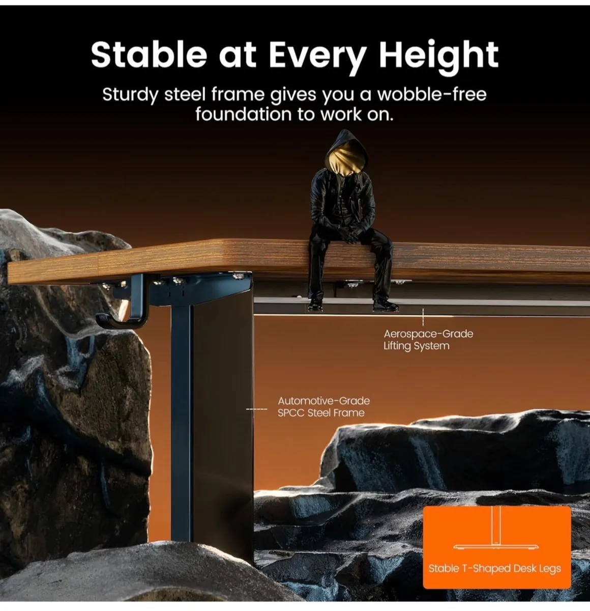 Electric Standing Desk, 100 x 60 cm Height Adjusta - Image 3