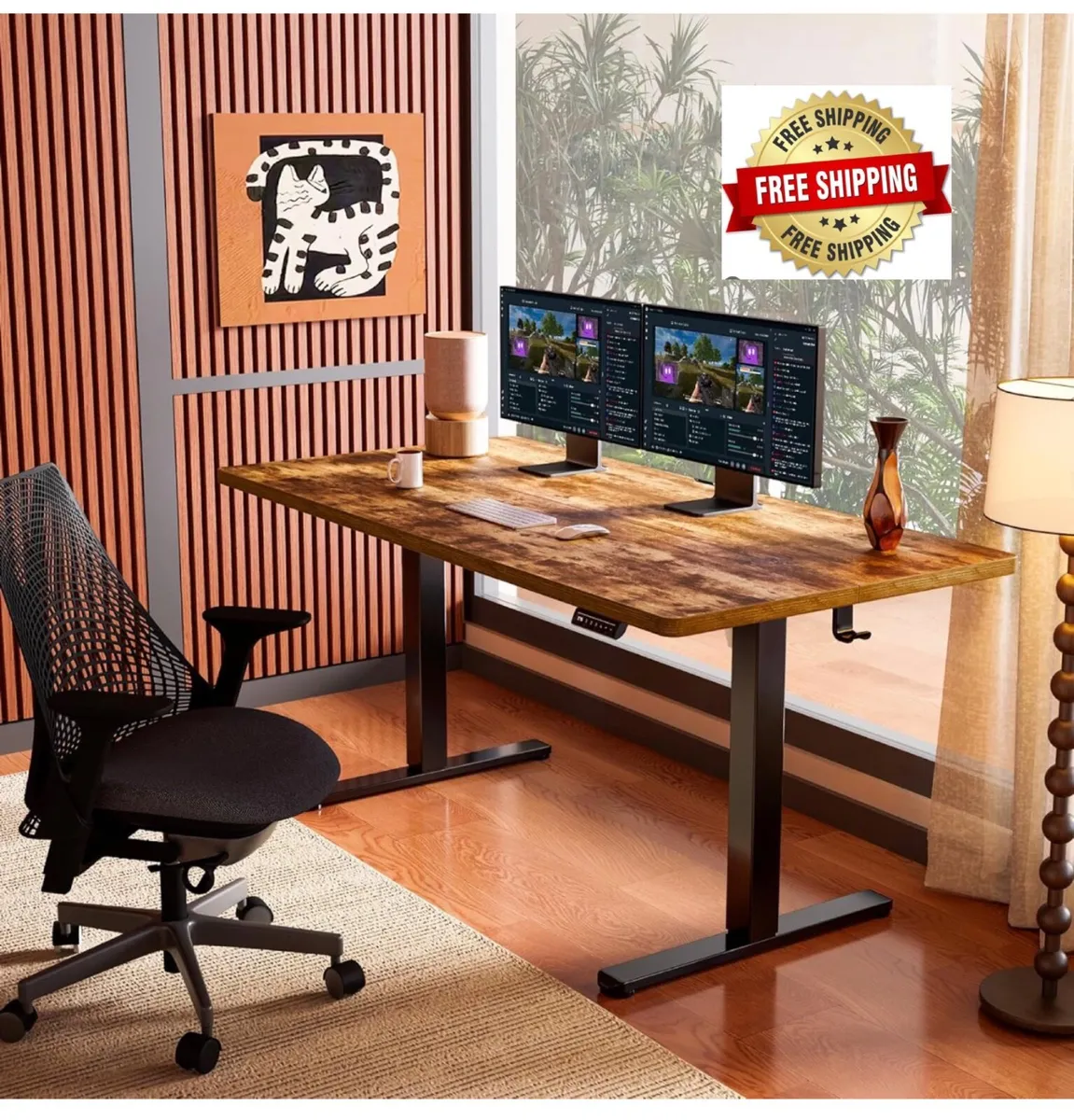 Electric Standing Desk, 100 x 60 cm Height Adjusta - Image 1