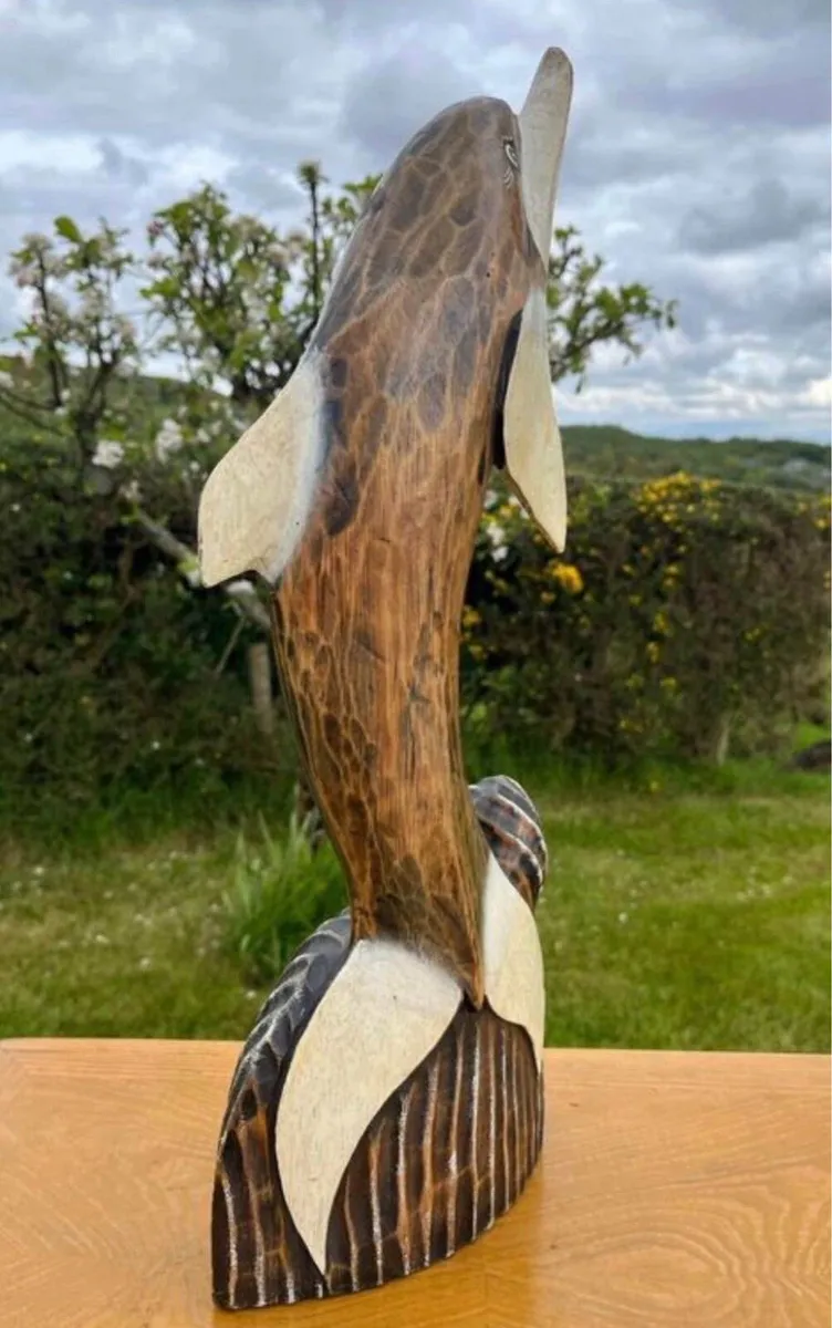 Wooden dolphin sculpture - 50cm in height - Image 3