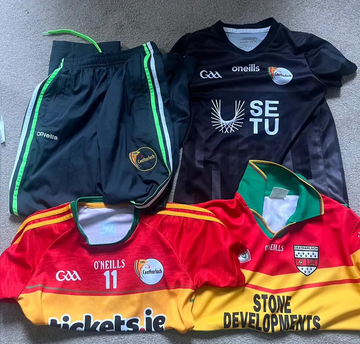 Carlow Gaa 10-11  3 retro jerseys and tracksuit - Image 1