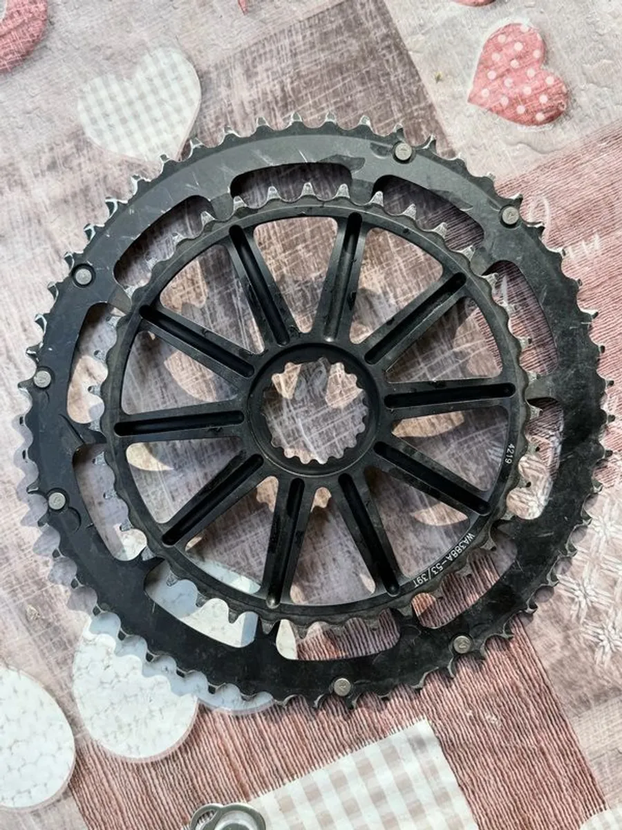 Bike Cranks, Cannondale Spidering 53/39, 10 arms, Used in great condition - Image 2