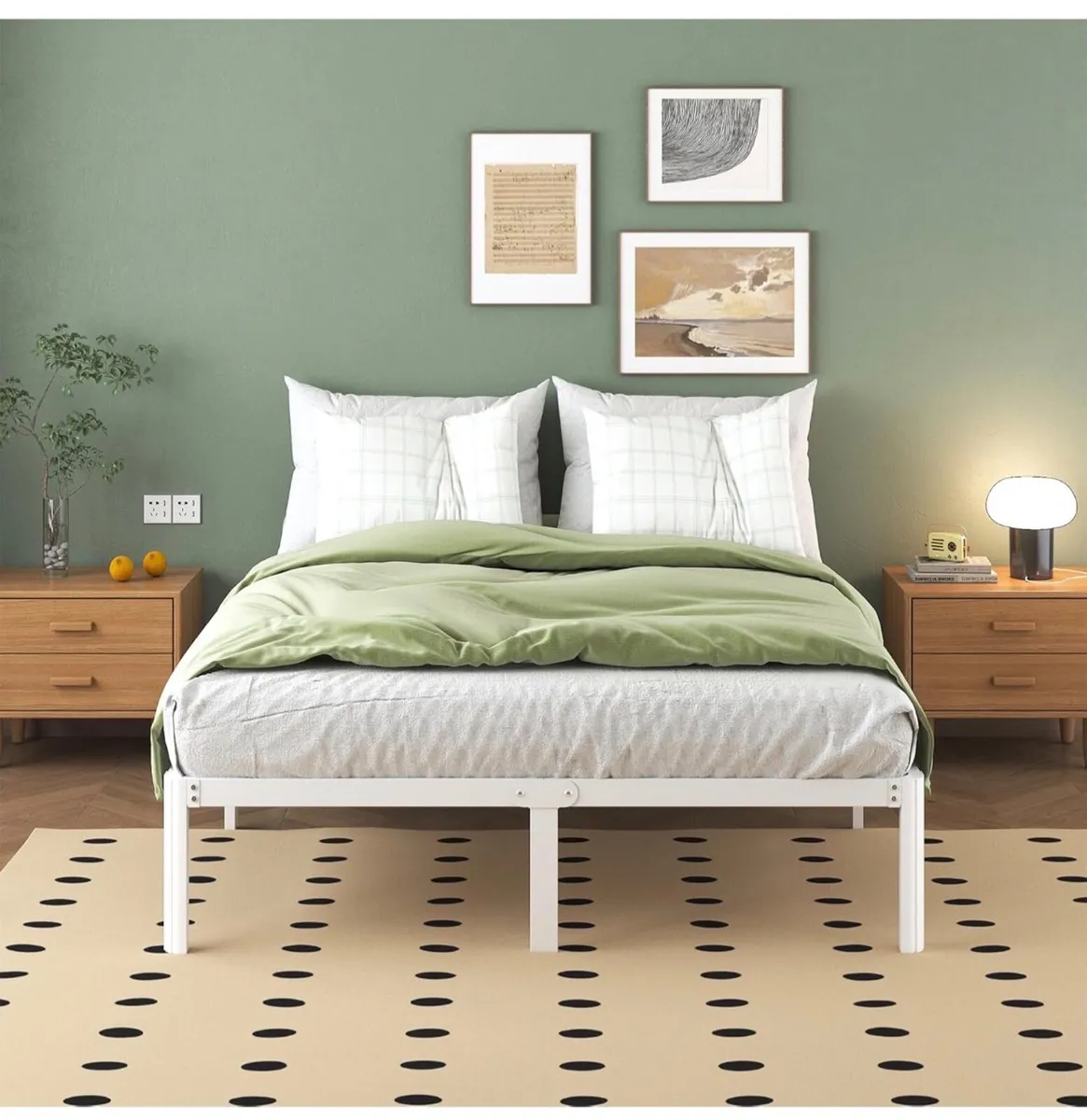 White King Bed Frame, 5ft with Rounded Corner Legs - Image 2