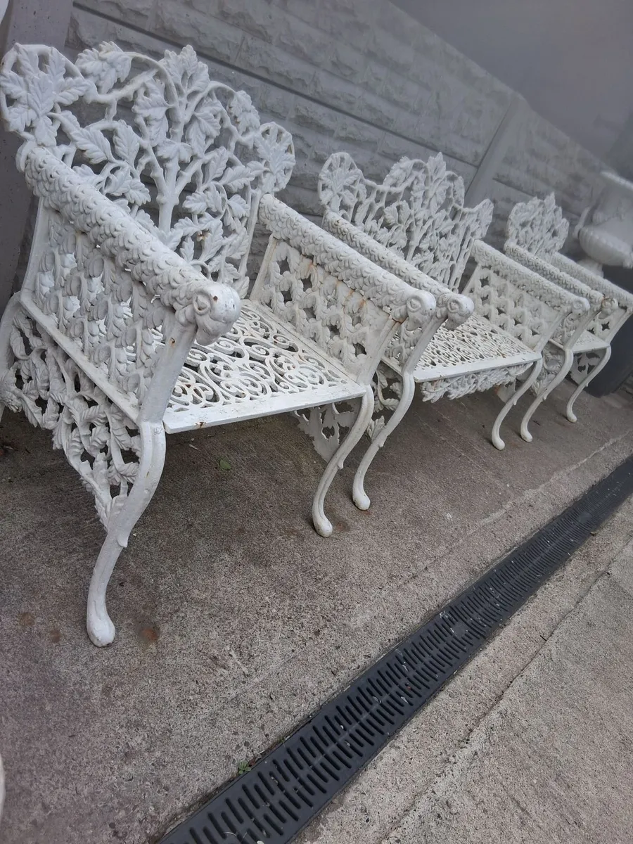 Very old set garden chairs - Image 2