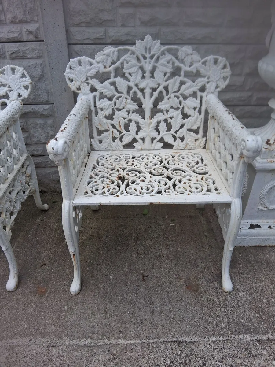 Very old set garden chairs - Image 4