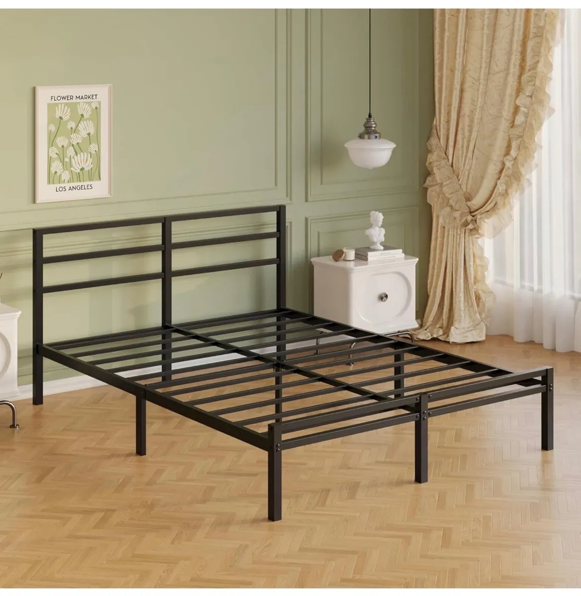 5ft King Size Bed Frame with Headboard and Footboa - Image 3