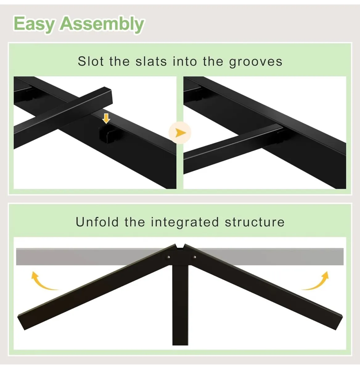 5ft King Size Bed Frame with Headboard and Footboa - Image 2