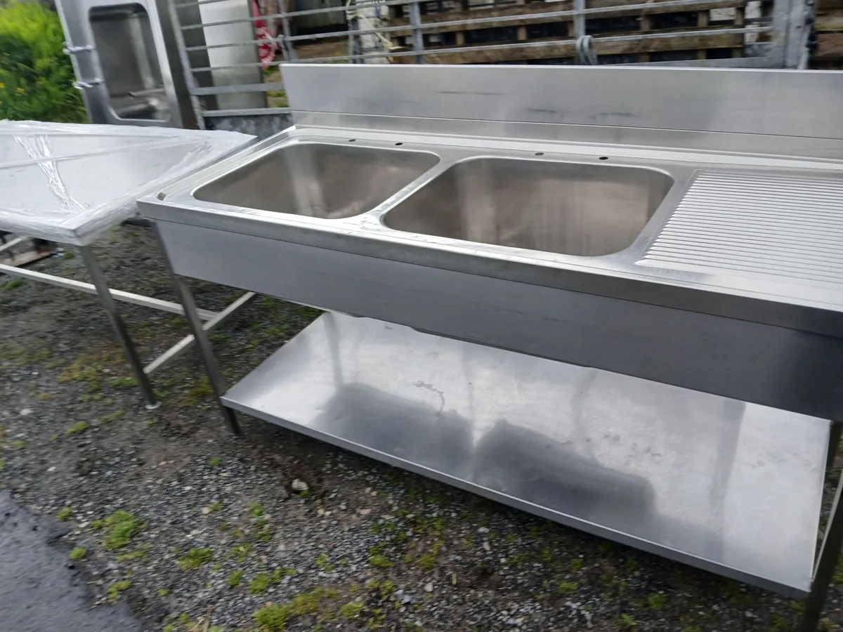 Stainless steel cabbinet double sink unit complete - Image 2