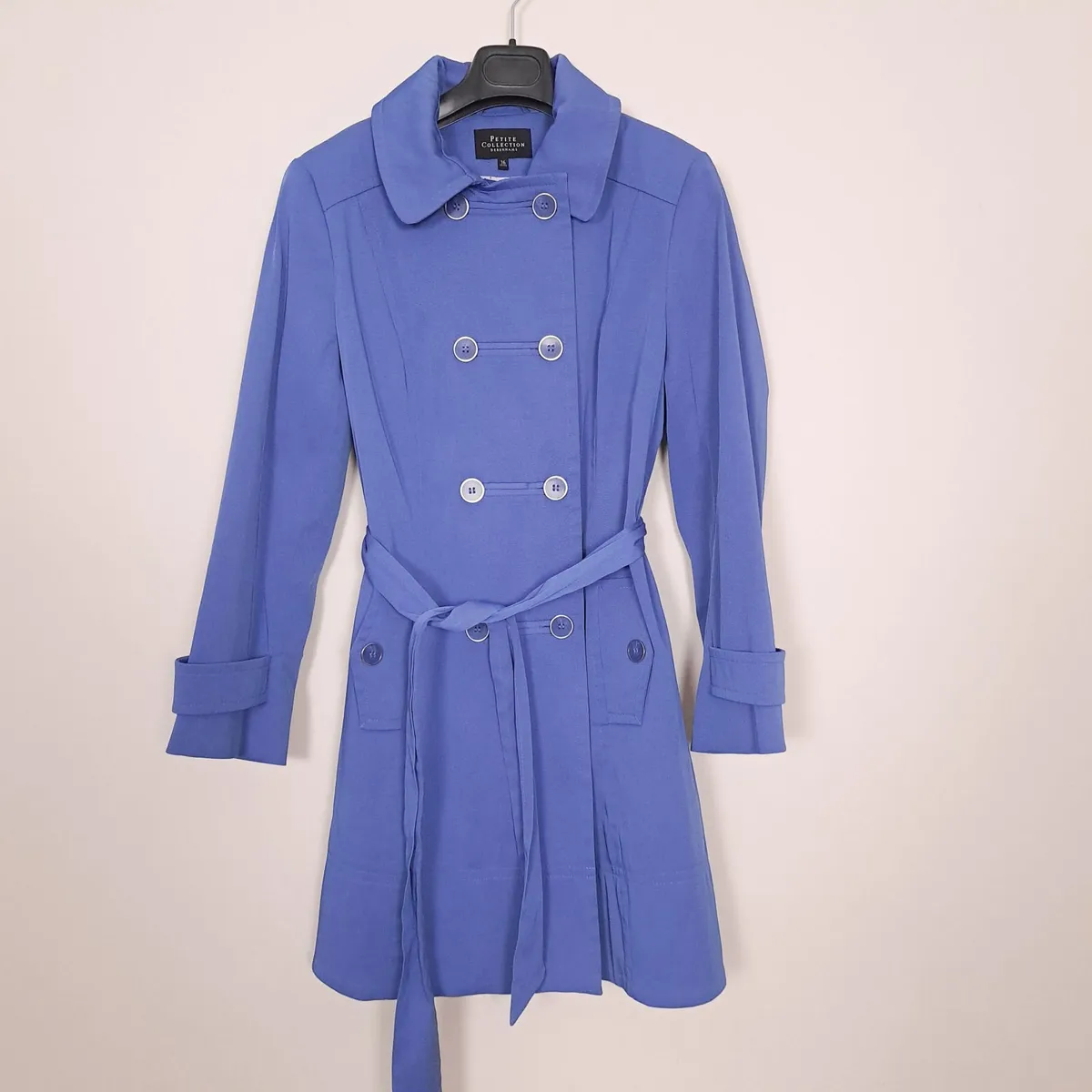 Debenhams Blue Double Breasted Trench Coat 16UK - Image 1